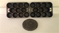 Cast iron muffin pans and trivet
