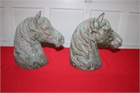 PAIR OF CAST IRON HORSE HEADS
