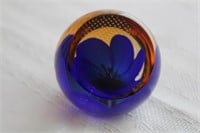 ART GLASS PAPERWEIGHT - SIGNED