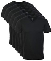Gildan Men's V-Neck T-Shirts, Multipack, Black (6