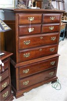Chippendale style Cherry wood 8 drawer hi-boy