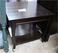 Lamp table, modern style, dark stained w/