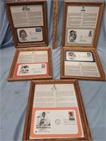 5 First Day Issue Stamps in a Frame
