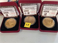 3 Bronze Coins Quarterbacks