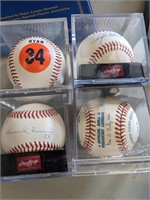 4 baseballs autographed