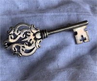 Sterling Silver Antique Style Key Brooch