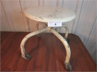 Rolling Vintage Metal Stool