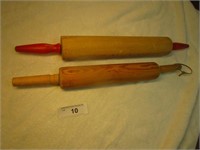 Two Vintage Wooden Rolling Pins