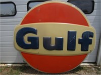 Large Plastic Gulf Oil Sign