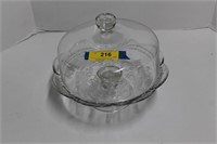 Glass Footed Cake Plate with Domed Lid