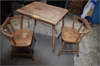 Child's Table & Wood Chairs