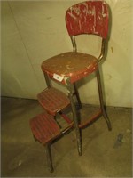 Folding Metal Step Stool Chair