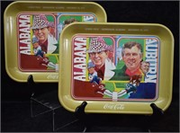 2pcs 1975 Coca Cola Auburn vs Alabama Trays