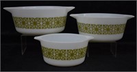 3Pcs Pyrex, Round Baking Dishes