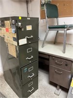 Metal Filing Cabinet/Desk/Chair Lot