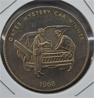 1968 Gates Mystery Car Coin; Uncirculated