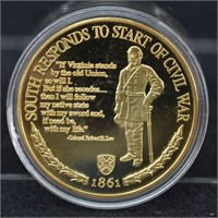 24 K Gold CLAD Robert E. Lee Civil War Proof Coin