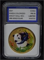 2007 .999 Gold Glad China Panda Proof 70