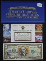 Grand Canyon Park Colorized $2 Bill; UNC