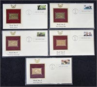 22 Karat Gold WWII Stamp Replica Set; Philatelic