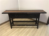 Rustic Wood Console Table 63" Long