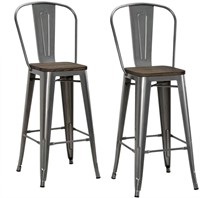 Wood Seat, Set of 2 Bar Stool