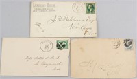 Three Assorted American Stamps with Envelopes