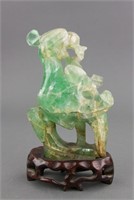 18/19th C. Chinese Green Tourmaline Stone Figure