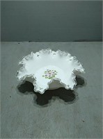 Glass flowered dish