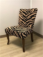 Animal Print Upholstered Armless Chair