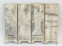 Four-Piece Chinese Silver Color Panels Zuyin MK