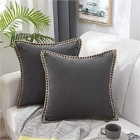 Burlap Linen Decorative Square Throw Pillow Cover