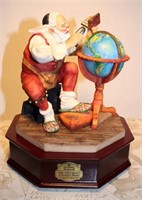 Norman Rockwell "Santa at the Globe" music box