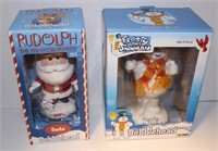Santa Claus and Frosty Snowman bobbleheads