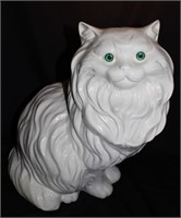 handmade large ceramic white cat