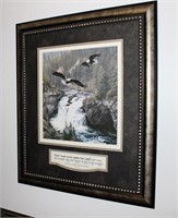 Inspirational Eagle Print in silver frame no glass