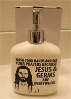 Jesus and Germs soap dispenser w box