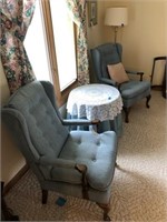 2 Armchairs, Accent Table, Floor Lamp