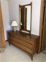 Bassett Dresser, Mirror, Lamp