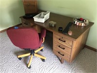 Desk, Chair, Phone, Laptop