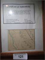Civil War Map Plate with COA