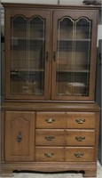 Wood Cabinet and Hutch