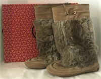 Tory Burch Fur Boots Women's Size 7.5