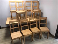 IKEA Oak Dining Table (With Leaf) & 10 Chairs