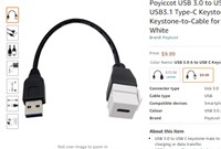 Poyiccot USB 3.0 to USB C Keystone Cable
