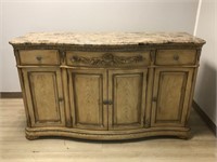 Faux Marble Top Buffet Table 64" x 21.25" x 37.75"