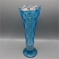 Dugan 10" celester blue Big Basketweave vase- RARE