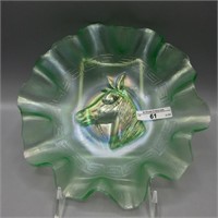 Dugan 8.5" ice green Pony 10 ruffled bowl