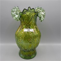 Millersburg green Mitered Oval vase. Very RARE