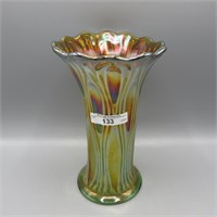 Millersburg 8" green Tulip vase. Scarce